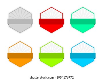 badge banner label template with sun beams set