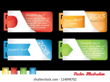 badge banners paper rips