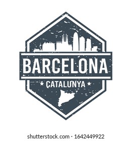 Badge of Barcelona Spain. Travel Stamp Icon. Skyline City Design. Tourism Souvenir Vector.