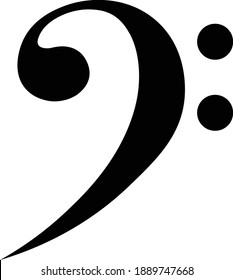 badge of a bass Clef. Symbol for sheet music