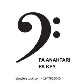 badge of a bass key. Symbol for sheet music. Fa key musical notes
