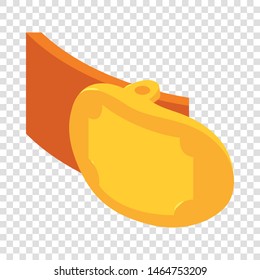 Badge belt icon. Isometric illustration of badge belt vector icon for web