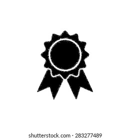  badge - black vector icon