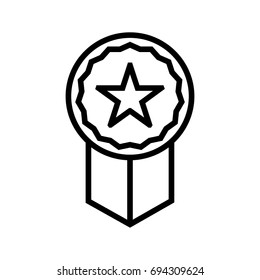 Badge black & white outline icon