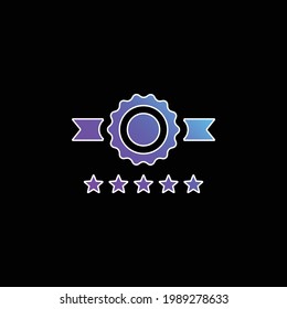 Badge blue gradient vector icon