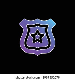 Icono de vector de gradiente azul de insignia