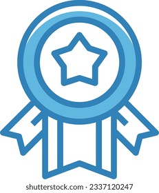 Badge Blue Icon - Single Icon, Vector