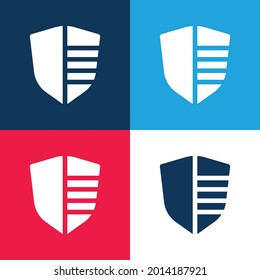Badge blue and red four color minimal icon set