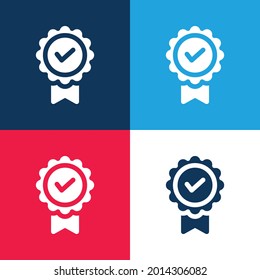 Badge blue and red four color minimal icon set