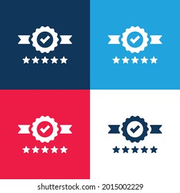 Badge blue and red four color minimal icon set