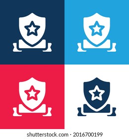 Badge blue and red four color minimal icon set