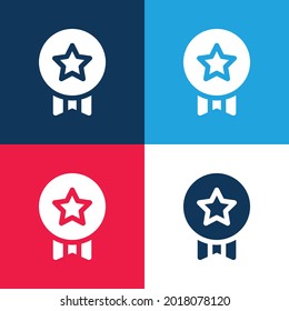 Badge blue and red four color minimal icon set