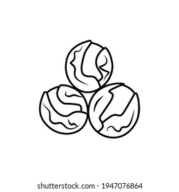 Badge  brussels sprouts. Vector image, eps