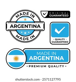 Badge bundle made in Argentina label icon emblem isolated on white background. Vector illustration