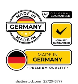 Badge bundle made in Germany label icon emblem isolated on white background. Vector illustration