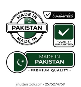 Badge bundle made in Pakistan label icon emblem isolated on white background. Vector illustration