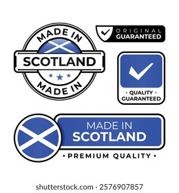 Badge bundle made in Scotland label icon emblem isolated on white background. Vector illustration