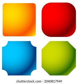 Badge, button banner shape, colorful shiny, vivid, glossy design element