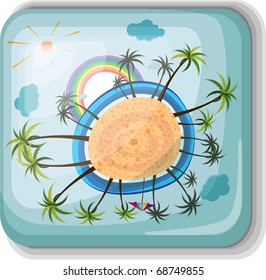 Badge button of the beach.