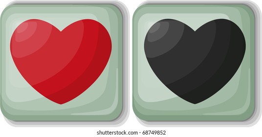 Badge button of hearts.