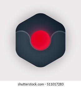 Badge or button icon. lamp icon vector.Button for web.