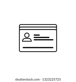 badge, card icon. Simple thin line, outline vector element of Business icons set for UI and UX, website or mobile application