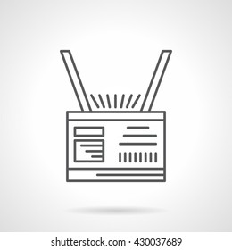 Badge card with photo and abstract sample text for store staff, trainers or coach. Pass label. Flat line style vector icon