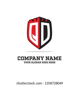 badge castle QD initial logo name,QD LOGO
  clean and strong brand vector