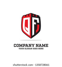 badge castle QF initial logo name,QF LOGO  clean and strong brand vector