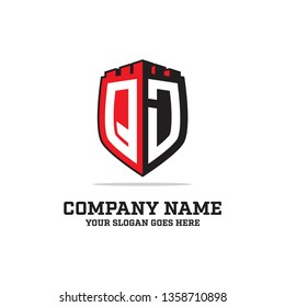 badge castle QJ initial logo name, Q AND J clean and strong brand vector, 