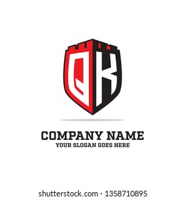 badge castle QK initial logo name, QK LOGO clean and strong brand vector