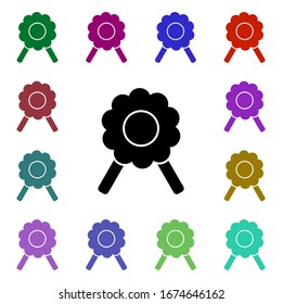 Abzeichen, Zertifizierung, Medaille mehrfarbiges Symbol. Einfache Bildyph, flache Vektorillustration von ökologischen Symbolen für i und ux, Website oder mobile Applikationen
