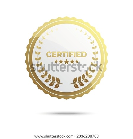 Badge check icon. Verify icon stamp. Certified badge for company or celebration. Vector illustration