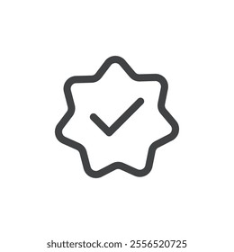 Badge with a check mark icon Vector logo outline