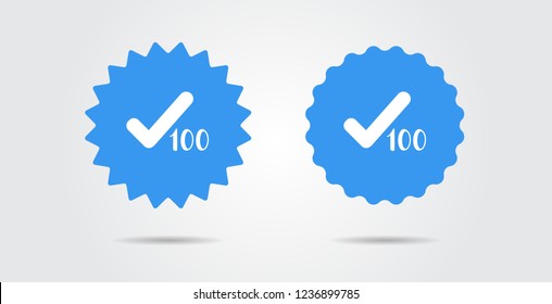 Badge check vector illustration. Verify icon stamp.