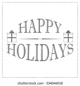 Badge for Christmas and New Year on white background. Vector design element for congratulation cards, flyers and banners.