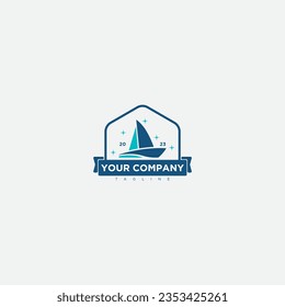 badge classic ship logo vector retro