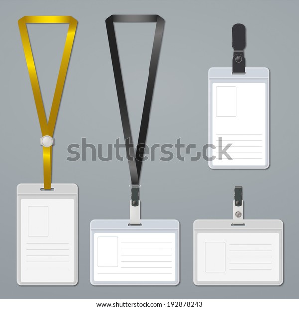 Badge Clip Lanyard Templates Stock Vector (Royalty Free) 192878243 ...