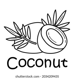 Badge coconut with the inscription. Vector image, eps
