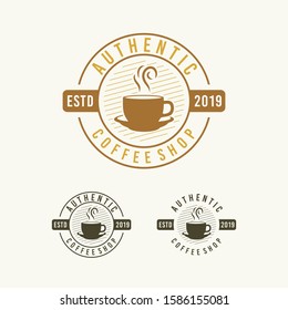 Badge Coffee Shop Logo Design With Vintage Style