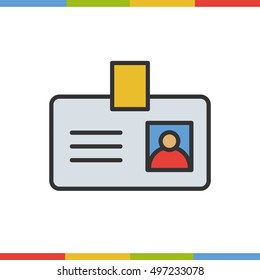Badge color icon. Isolated vector illustration