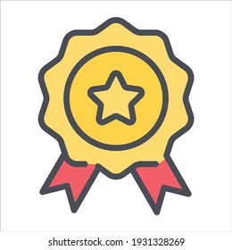 badge color outline icon, business and finance icon.