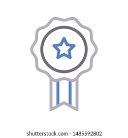 badge colour line vector icon