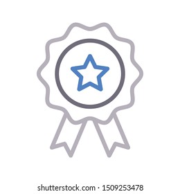 badge colour line vector icon
