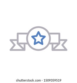 badge colour line vector icon