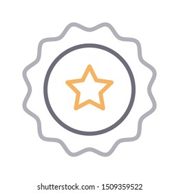 badge colour line vector icon