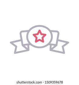badge colour line vector icon