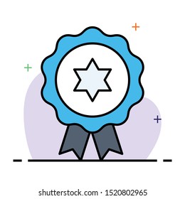 badge colour line vector icon