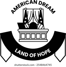A badge in concept of American logo