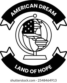 A badge in concept of American logo